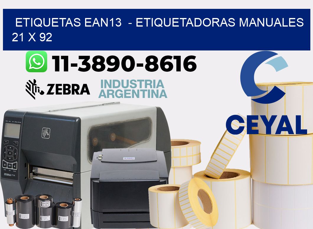 etiquetas ean13  - Etiquetadoras Manuales  21 x 92