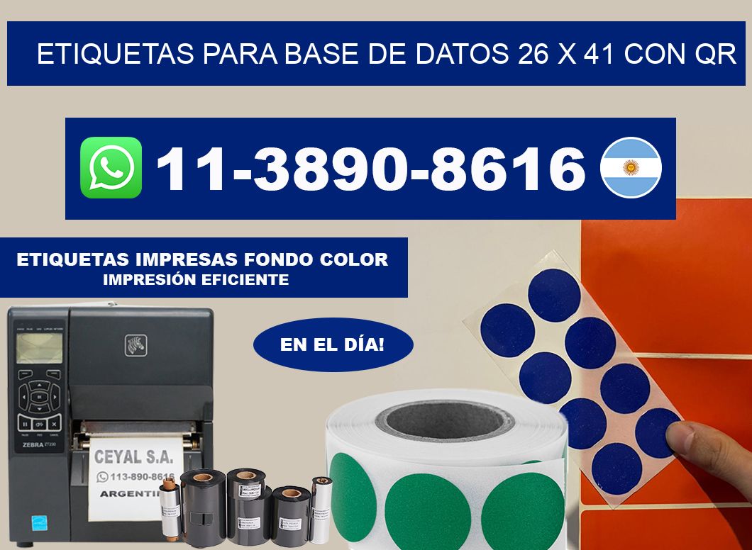 etiquetas para base de datos 26 x 41 con QR