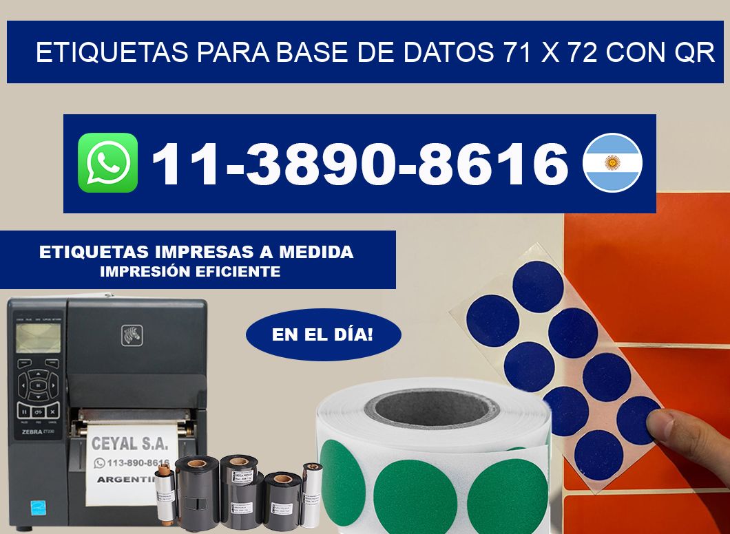 etiquetas para base de datos 71 x 72 con QR