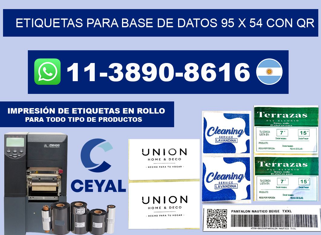 etiquetas para base de datos 95 x 54 con QR