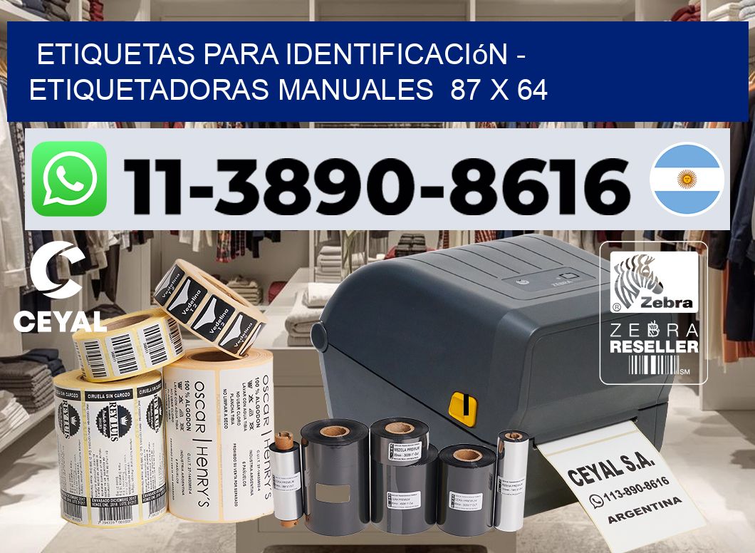 etiquetas para identificación - Etiquetadoras Manuales  87 x 64