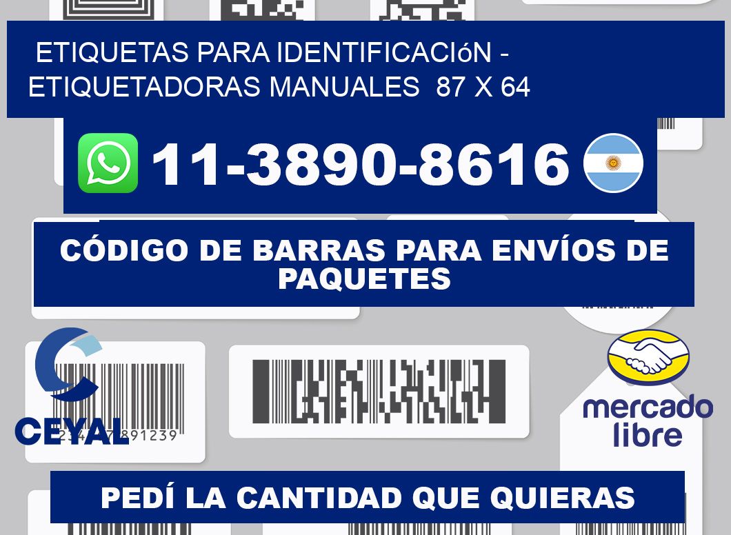 etiquetas para identificación - Etiquetadoras Manuales  87 x 64