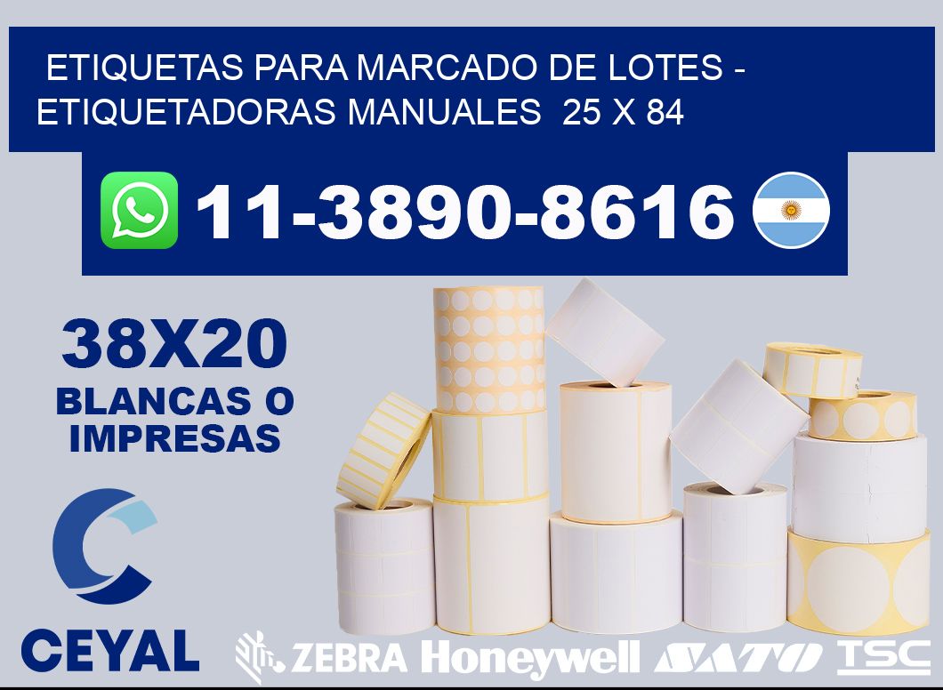 etiquetas para marcado de lotes - Etiquetadoras Manuales  25 x 84