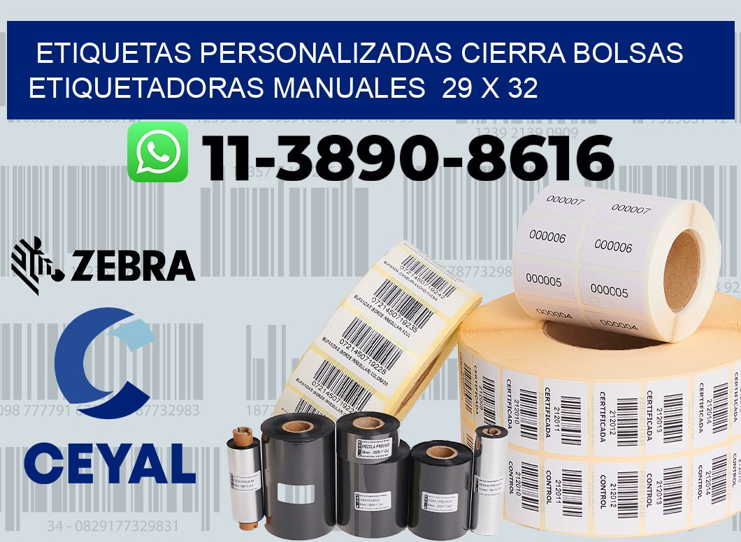 etiquetas personalizadas cierra bolsas  Etiquetadoras Manuales  29 x 32