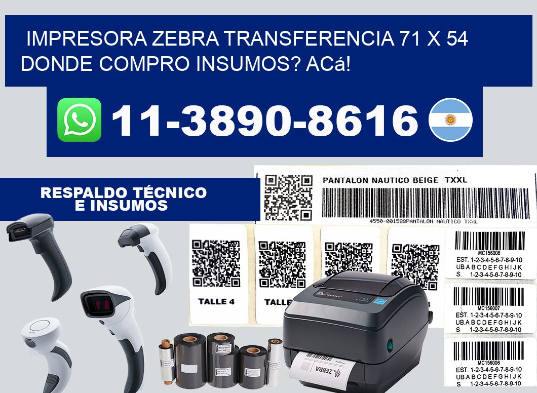 impresora zebra transferencia 71 x 54 Donde compro insumos? Acá!