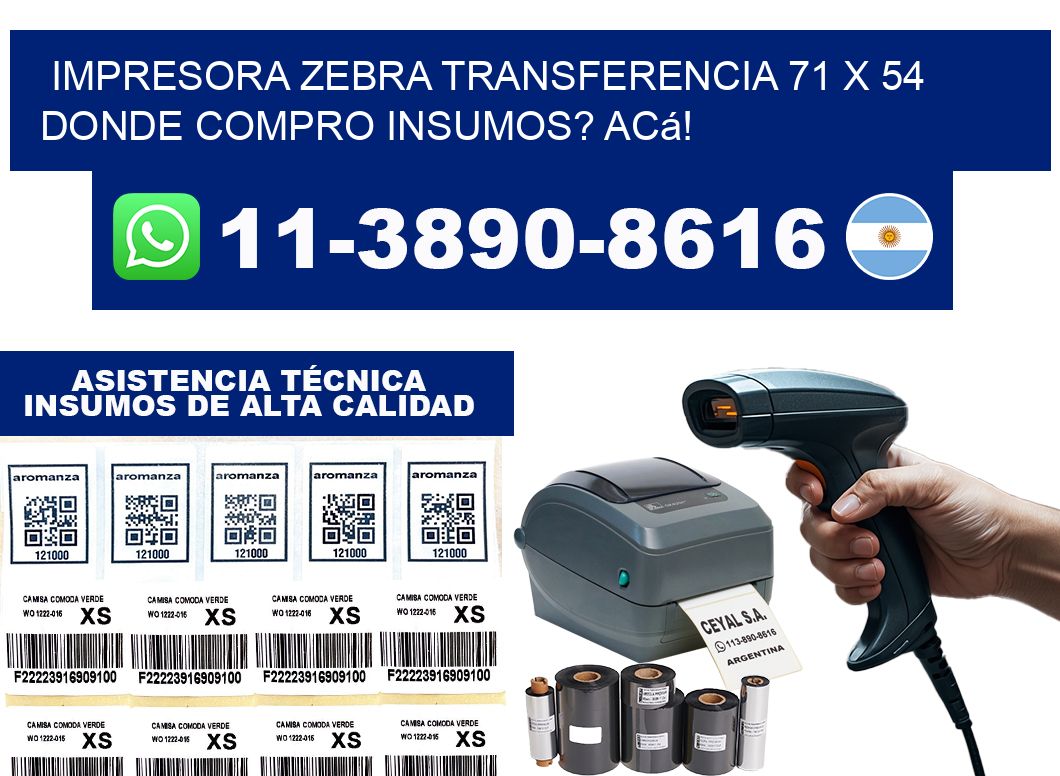 impresora zebra transferencia 71 x 54 Donde compro insumos? Acá!