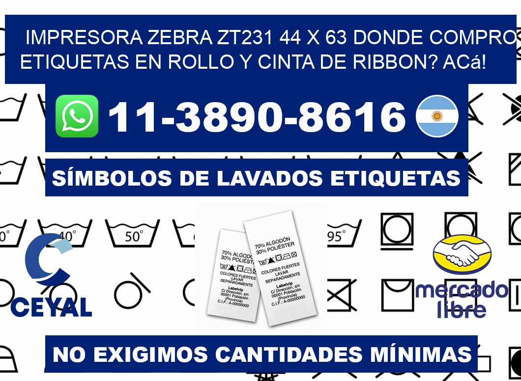 impresora zebra zt231 44 x 63 Donde compro etiquetas en rollo y cinta de ribbon? Acá!