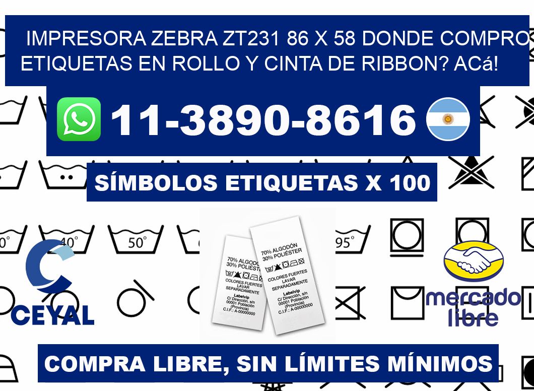 impresora zebra zt231 86 x 58 Donde compro etiquetas en rollo y cinta de ribbon? Acá!