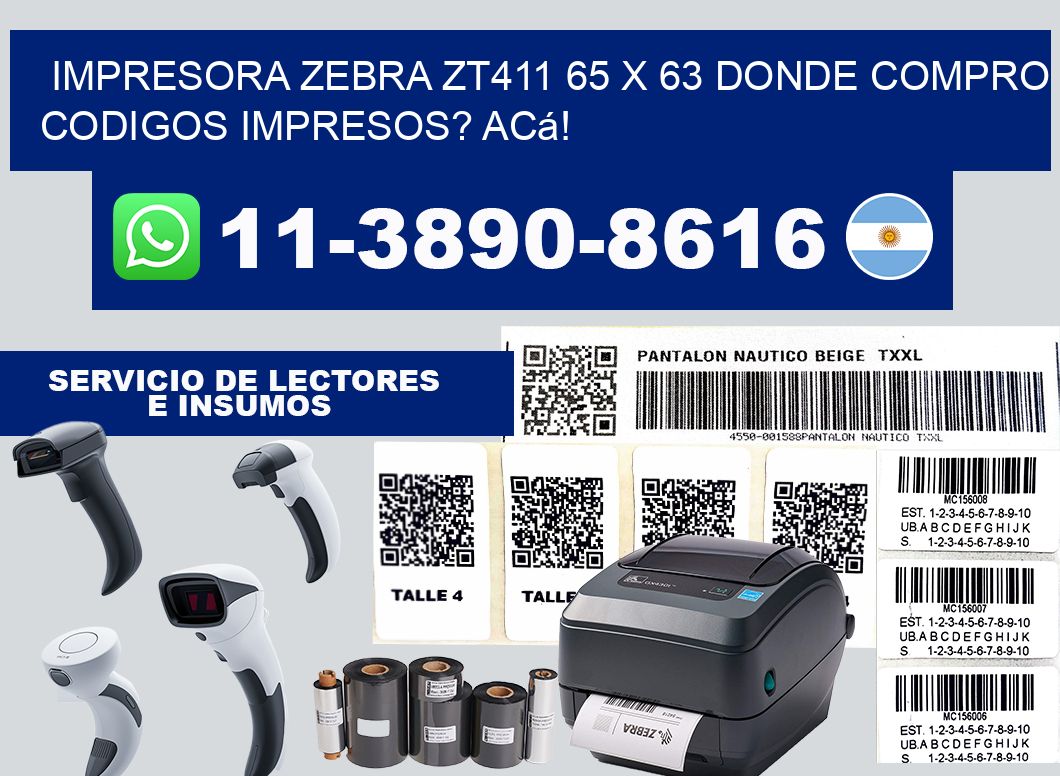 impresora zebra zt411 65 x 63 Donde compro codigos impresos? Acá!