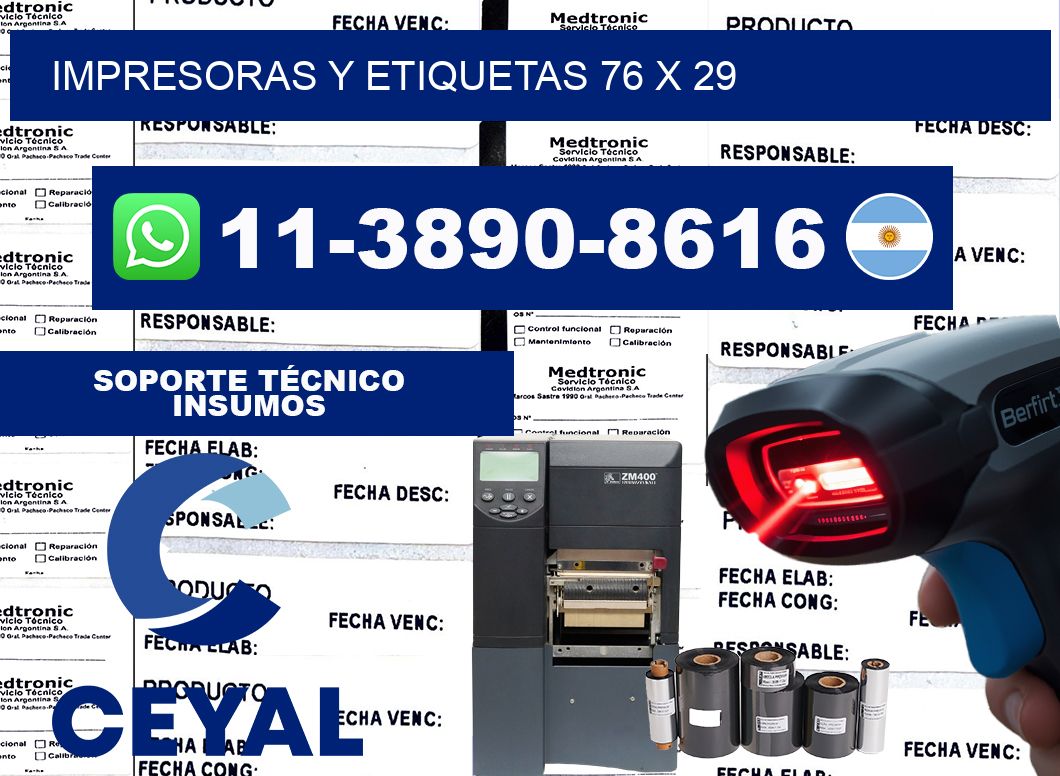 impresoras y etiquetas 76 x 29