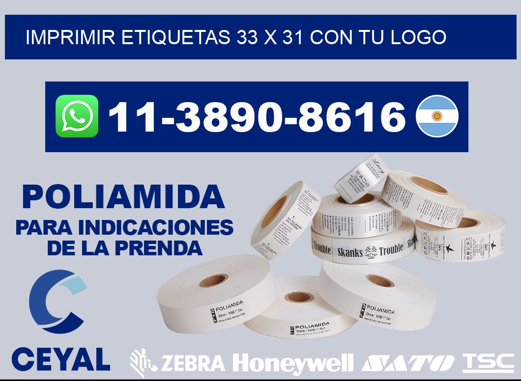 imprimir etiquetas 33 x 31 con tu logo