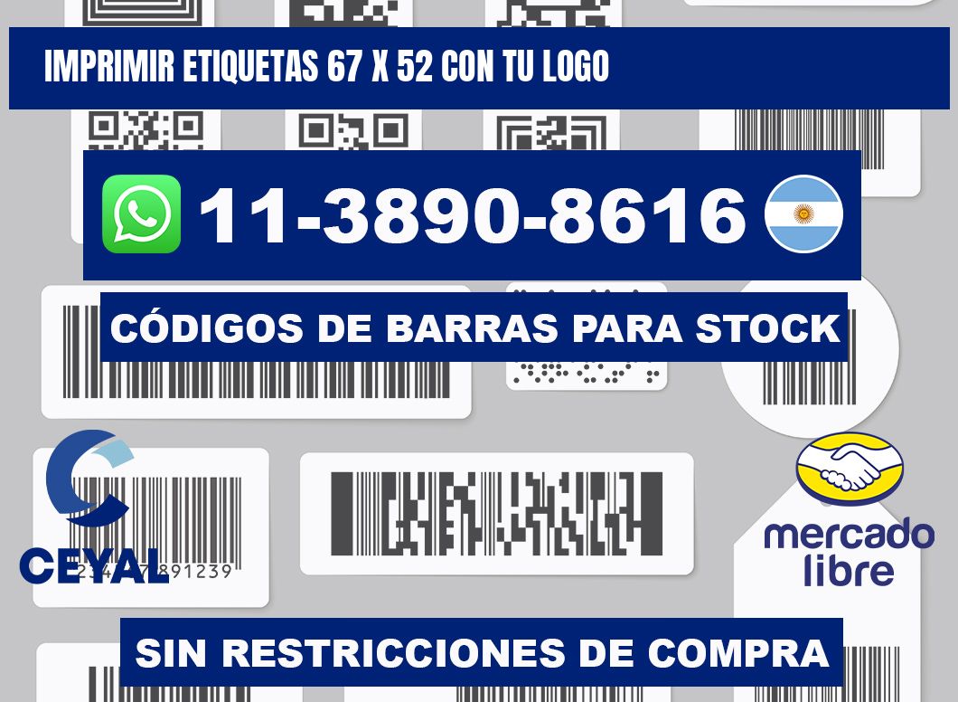 imprimir etiquetas 67 x 52 con tu logo
