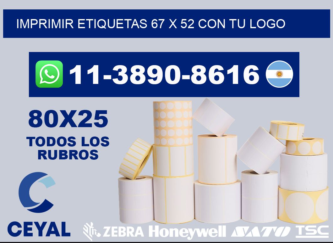 imprimir etiquetas 67 x 52 con tu logo