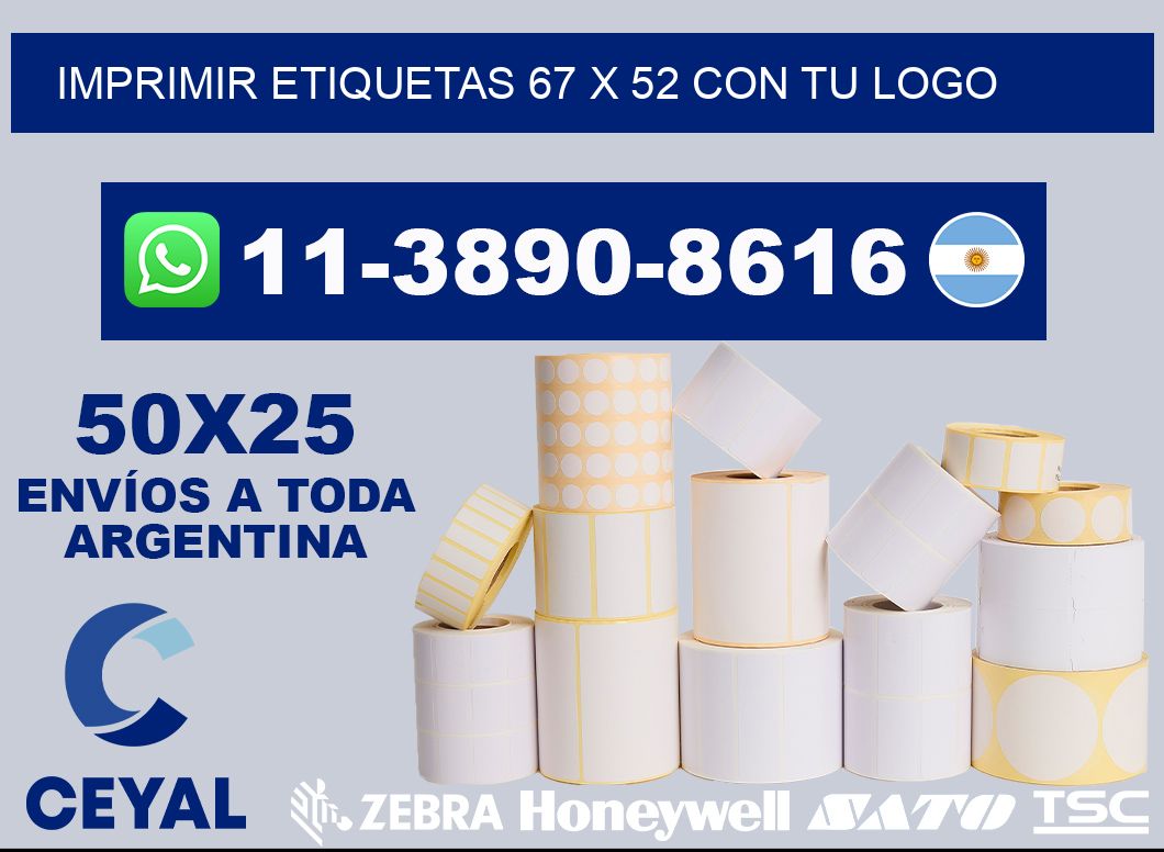 imprimir etiquetas 67 x 52 con tu logo