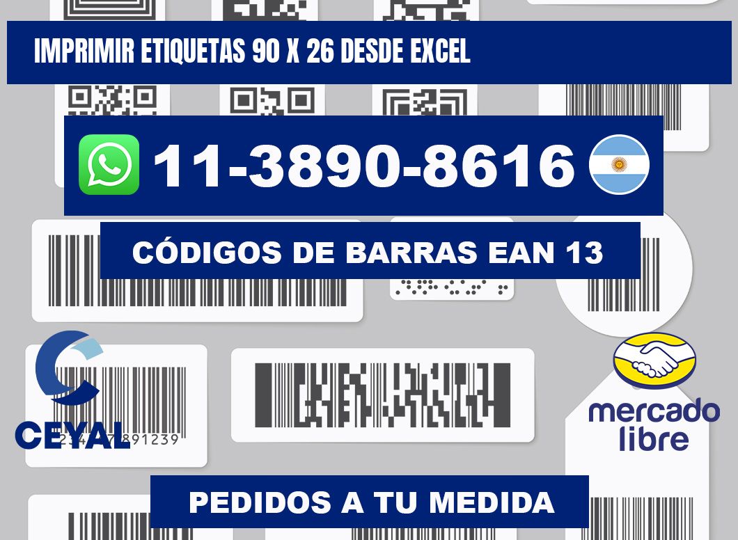 imprimir etiquetas 90 x 26 desde excel