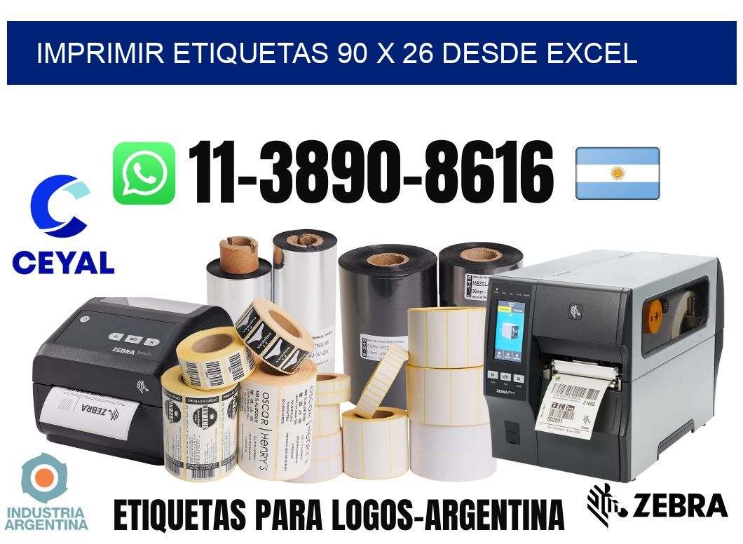 imprimir etiquetas 90 x 26 desde excel