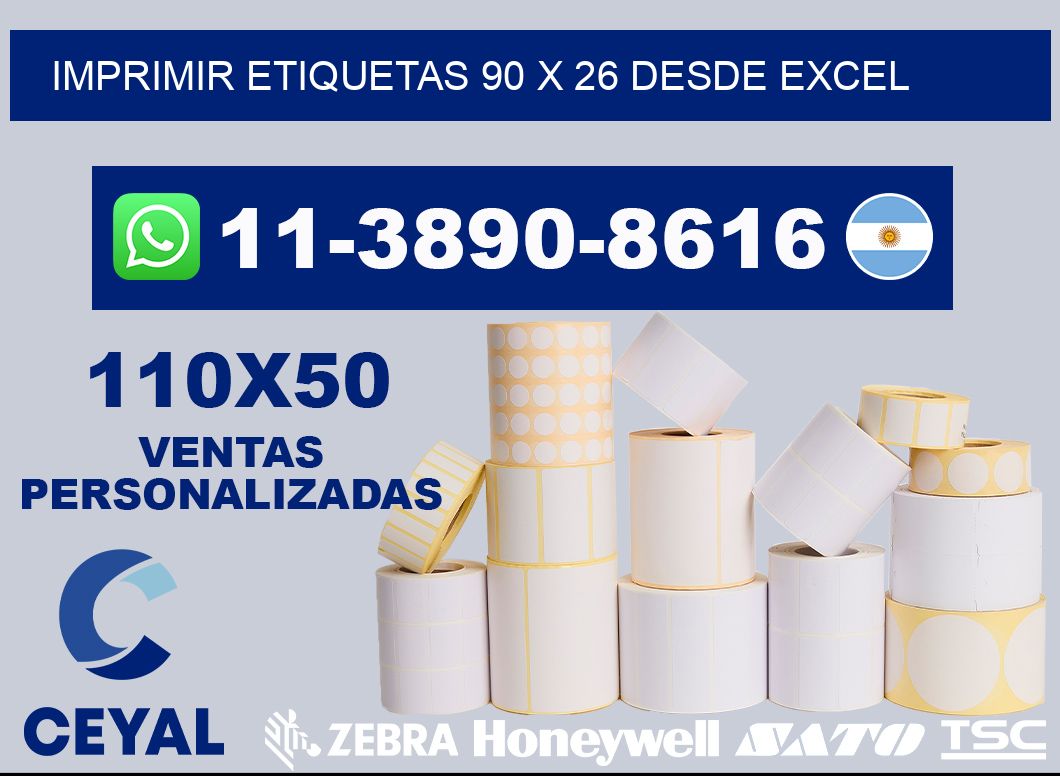 imprimir etiquetas 90 x 26 desde excel