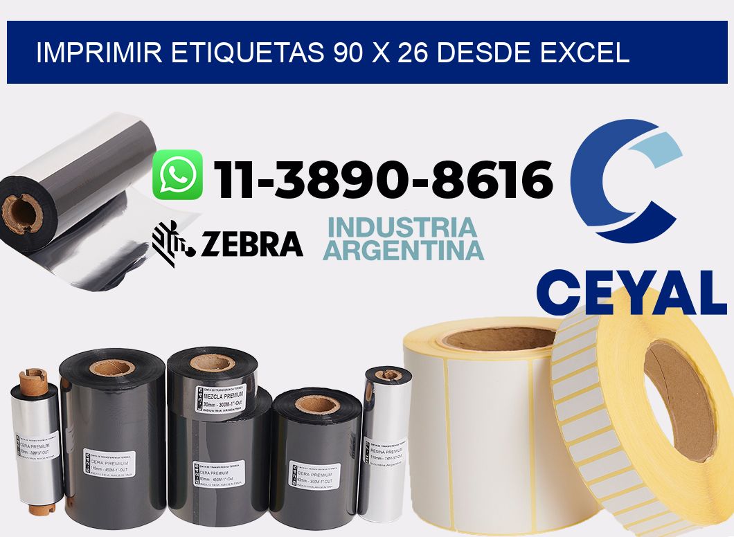 imprimir etiquetas 90 x 26 desde excel