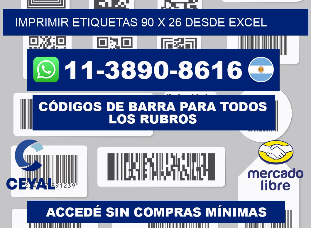 imprimir etiquetas 90 x 26 desde excel