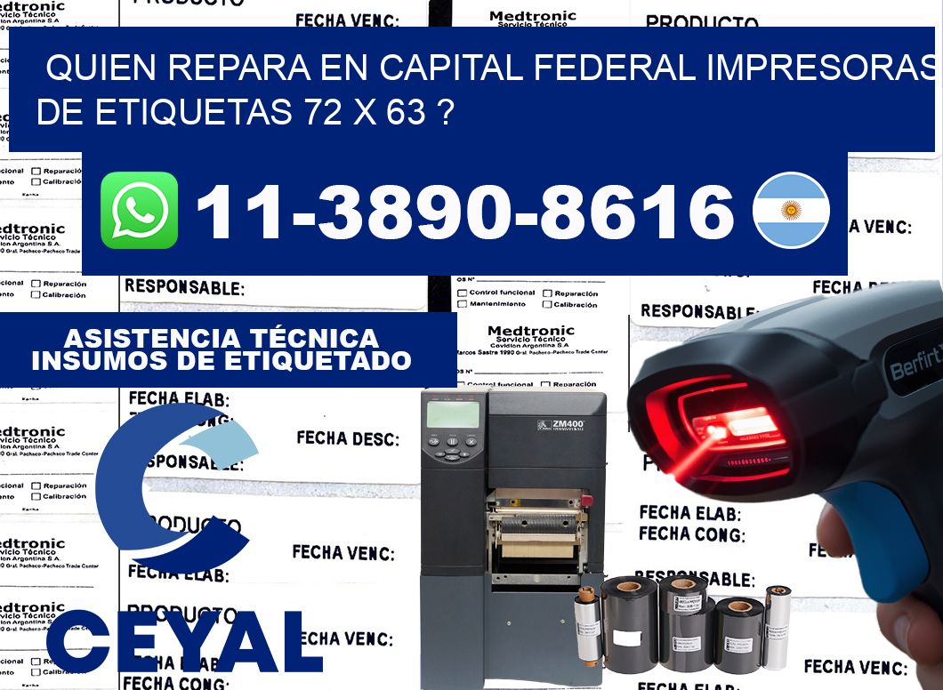 quien repara en capital federal impresoras de etiquetas 72 x 63 ?