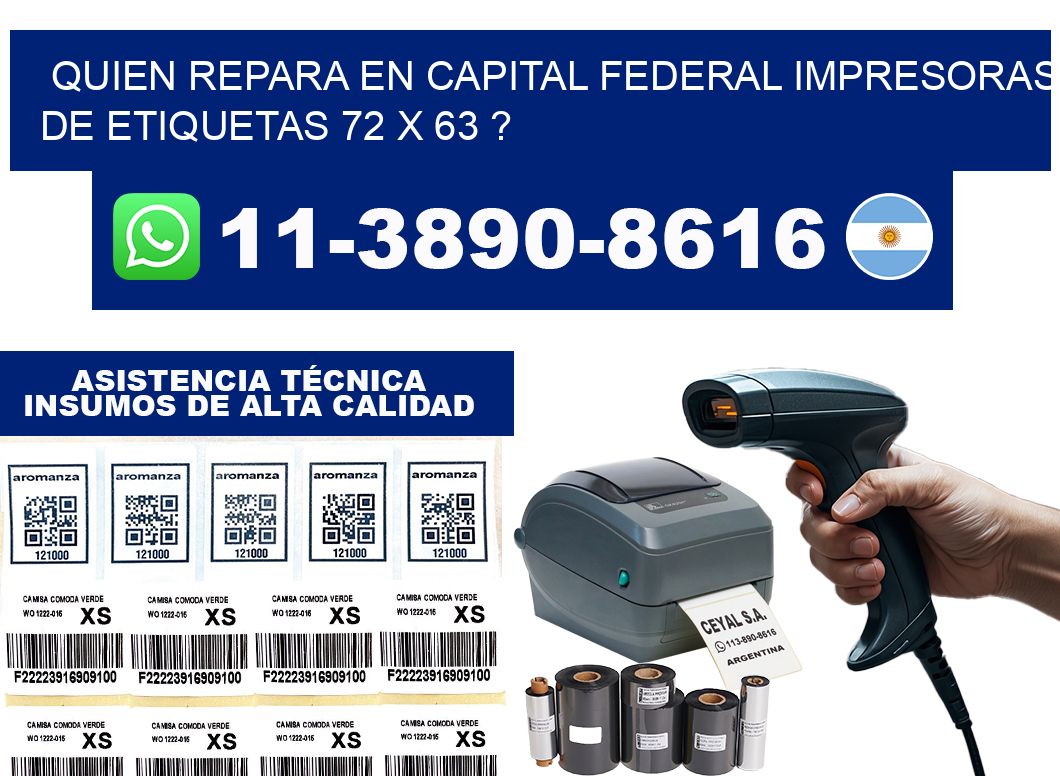 quien repara en capital federal impresoras de etiquetas 72 x 63 ?
