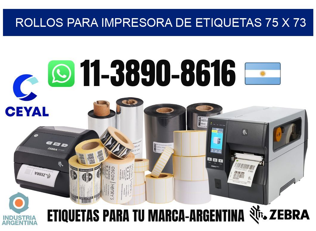 rollos para impresora de etiquetas 75 x 73