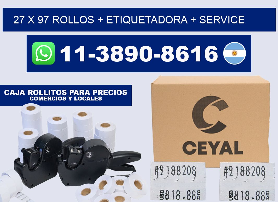 27 x 97 rollos + etiquetadora + service