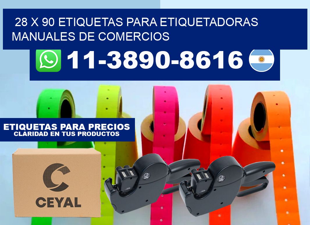 28 x 90 etiquetas para etiquetadoras manuales de comercios