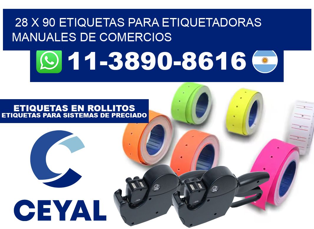 28 x 90 etiquetas para etiquetadoras manuales de comercios