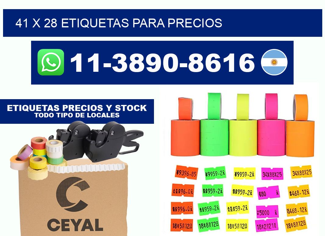 41 x 28 etiquetas para precios