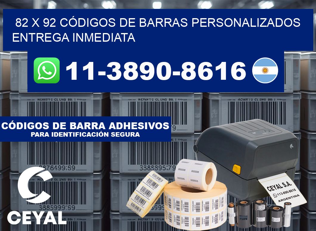 82 x 92 CÓDIGOS DE BARRAS PERSONALIZADOS ENTREGA INMEDIATA