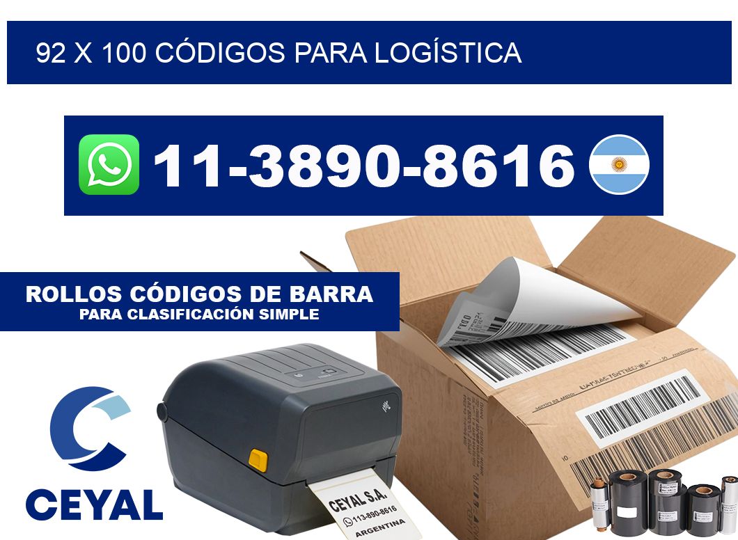 92 x 100 CÓDIGOS PARA LOGÍSTICA