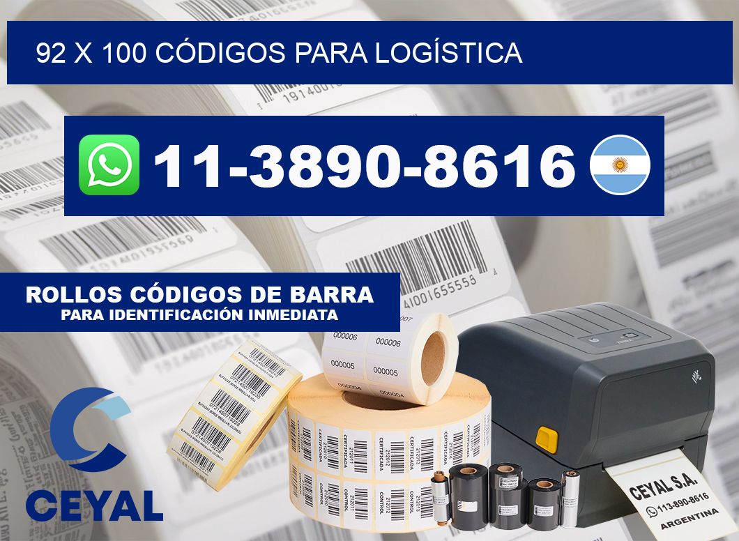 92 x 100 CÓDIGOS PARA LOGÍSTICA