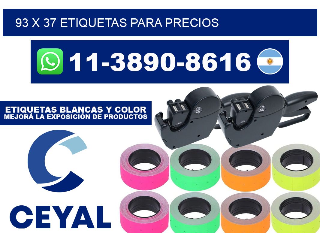93 x 37 etiquetas para precios
