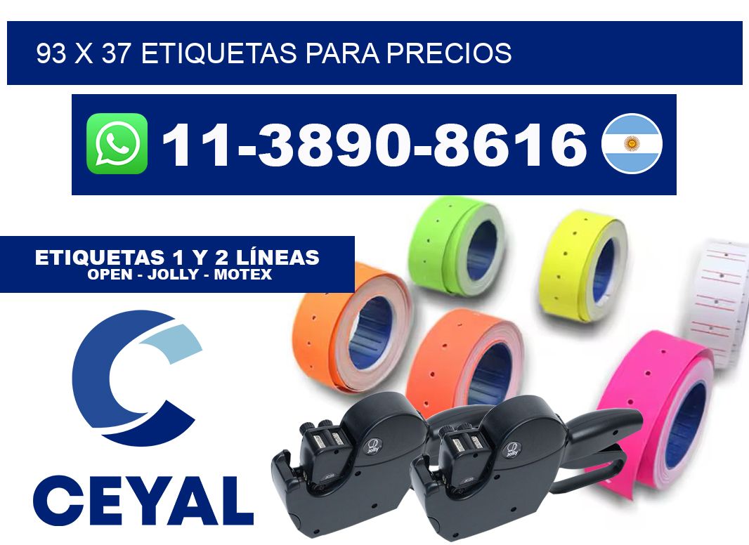 93 x 37 etiquetas para precios