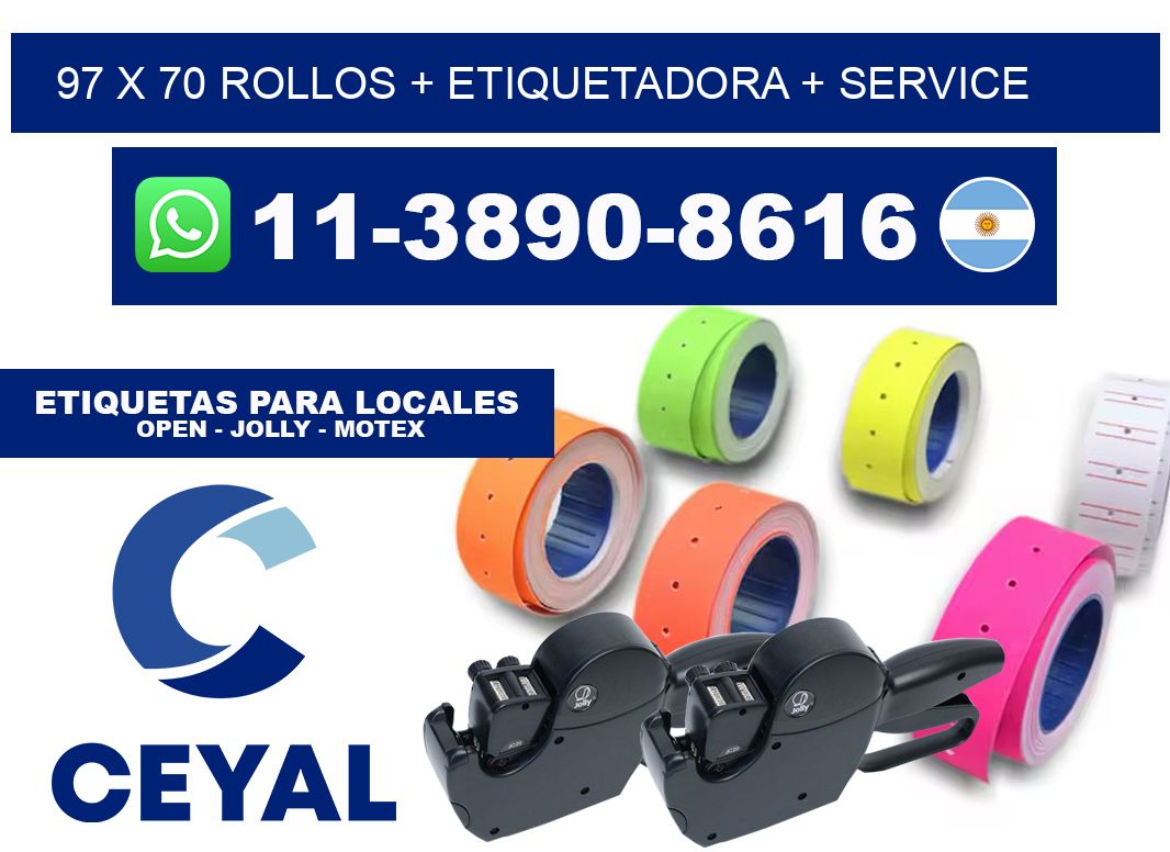 97 x 70 rollos + etiquetadora + service