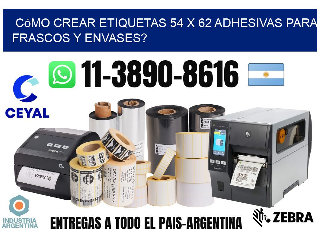 Cómo crear etiquetas 54 x 62 adhesivas para frascos y envases?