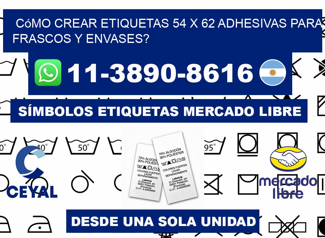 Cómo crear etiquetas 54 x 62 adhesivas para frascos y envases?