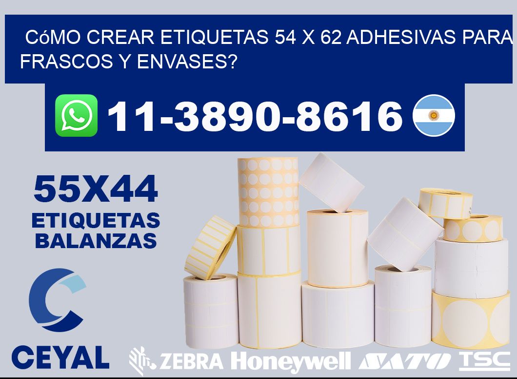 Cómo crear etiquetas 54 x 62 adhesivas para frascos y envases?