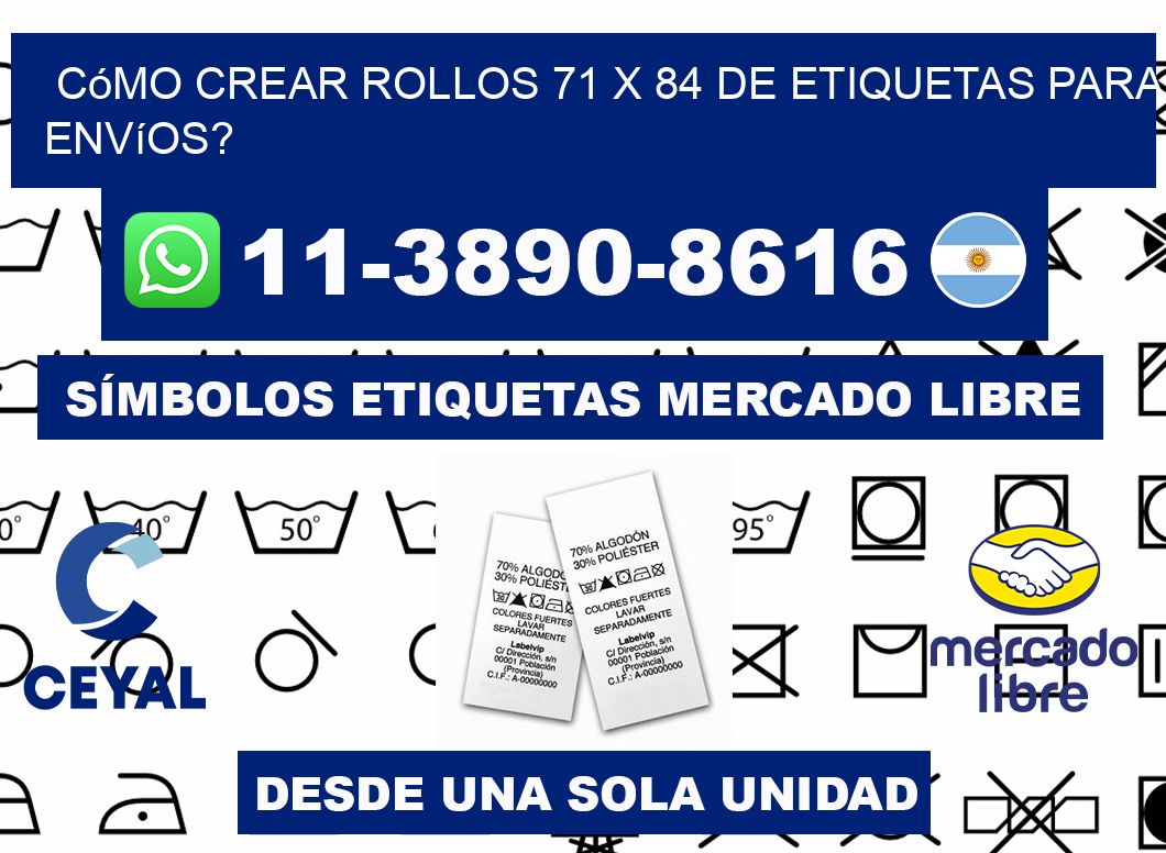 Cómo crear rollos 71 x 84 de etiquetas para envíos?