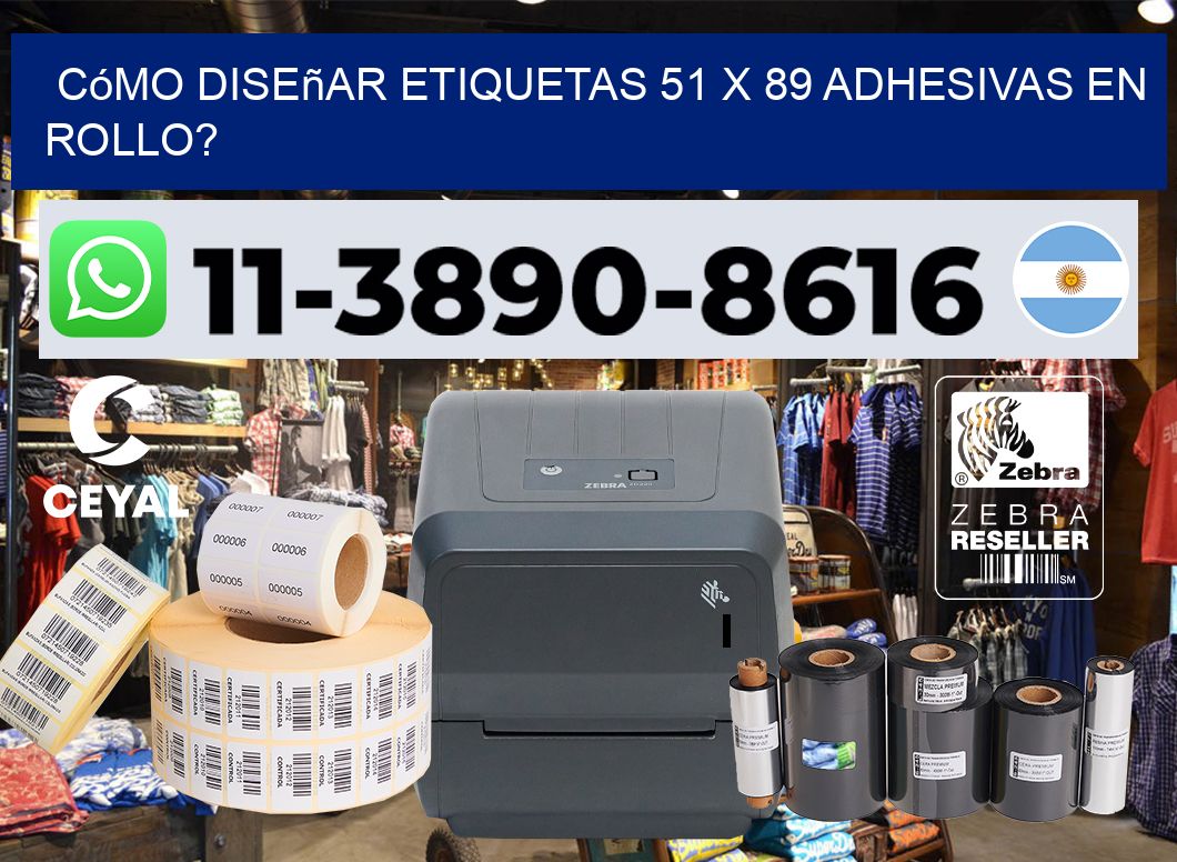 Cómo diseñar etiquetas 51 x 89 adhesivas en rollo?