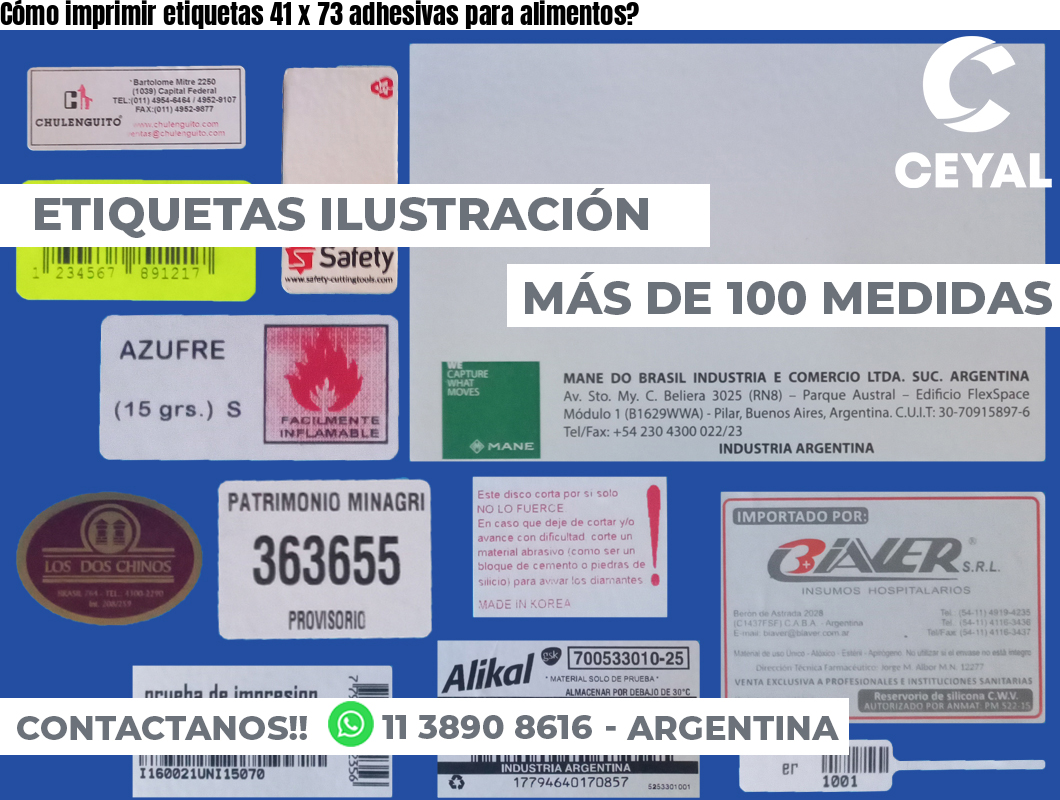 Cómo imprimir etiquetas 41 x 73 adhesivas para alimentos?