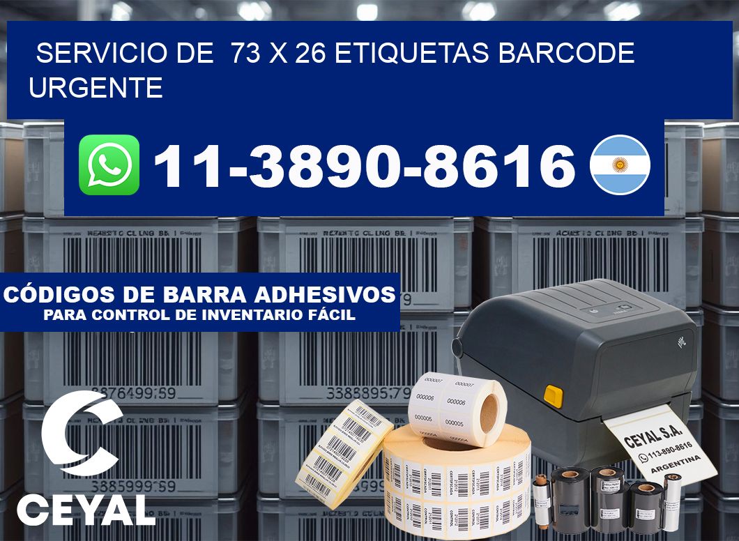 SERVICIO DE  73 x 26 ETIQUETAS BARCODE URGENTE