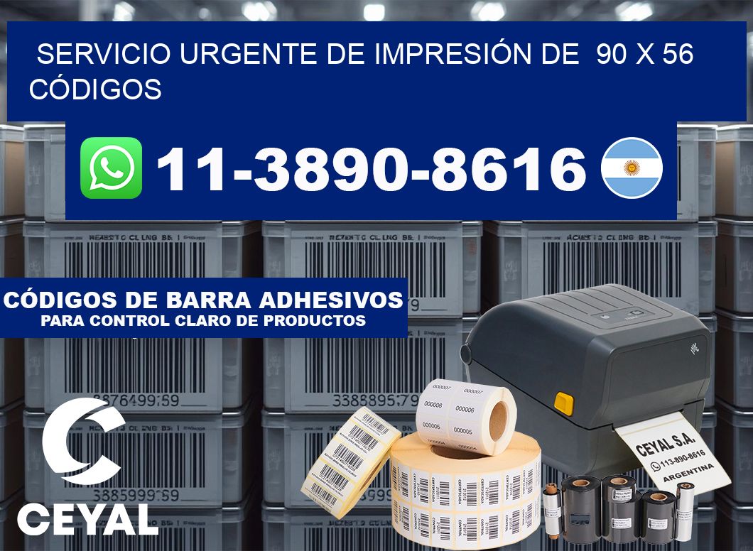 SERVICIO URGENTE DE IMPRESIÓN DE  90 x 56 CÓDIGOS