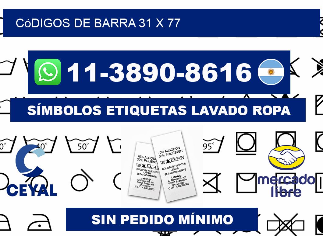 códigos de barra 31 x 77