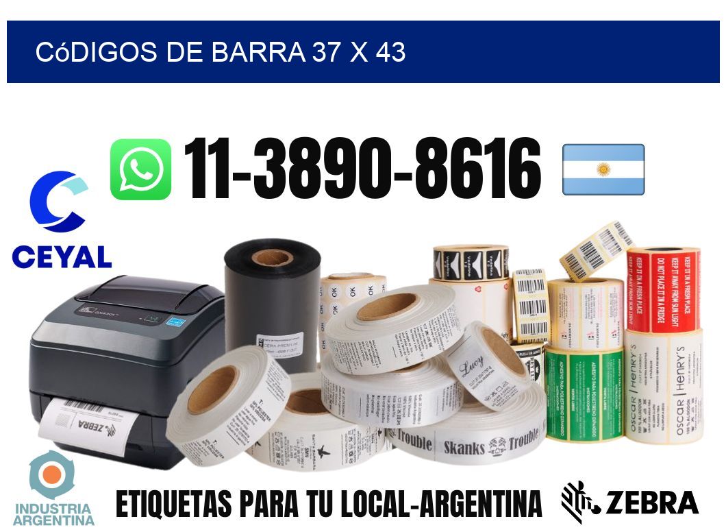códigos de barra 37 x 43