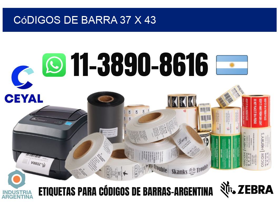 códigos de barra 37 x 43