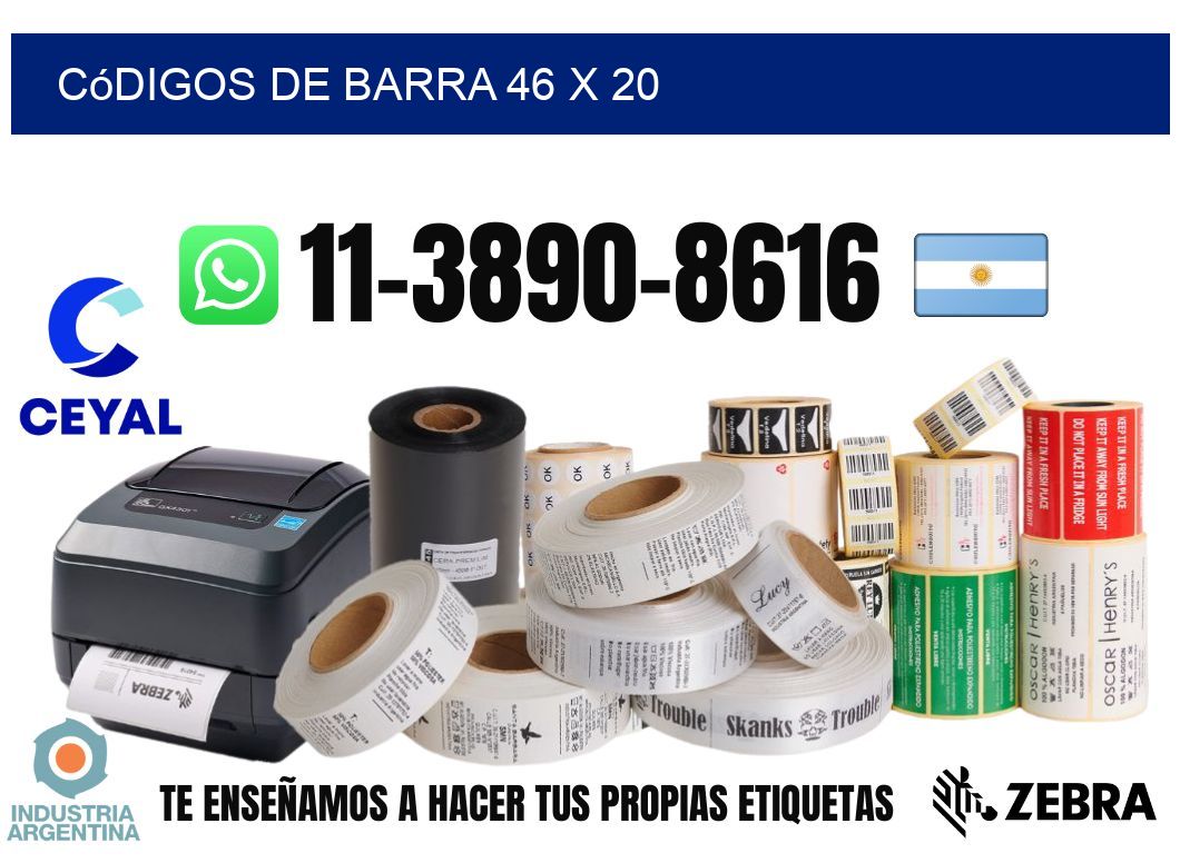 códigos de barra 46 x 20