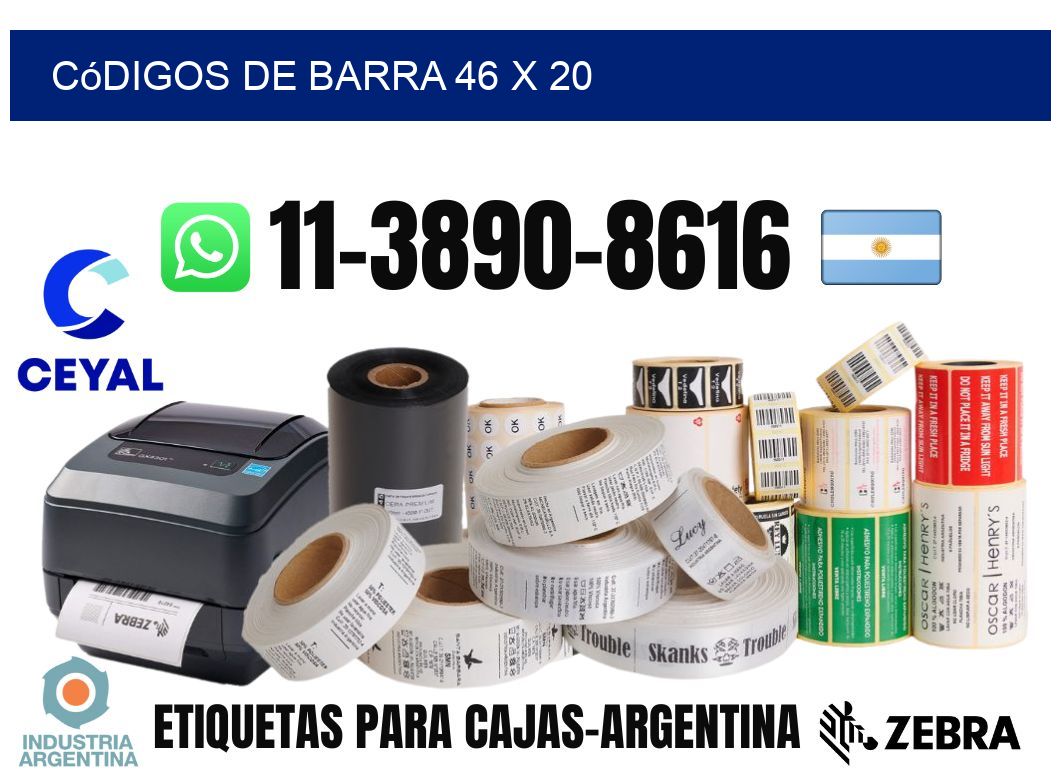 códigos de barra 46 x 20