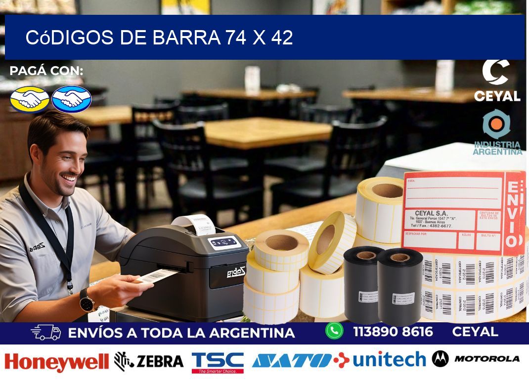 códigos de barra 74 x 42